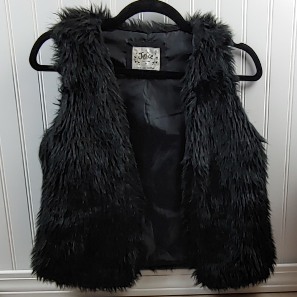 Justice Fully Lined Faux Fur Vest Size 14